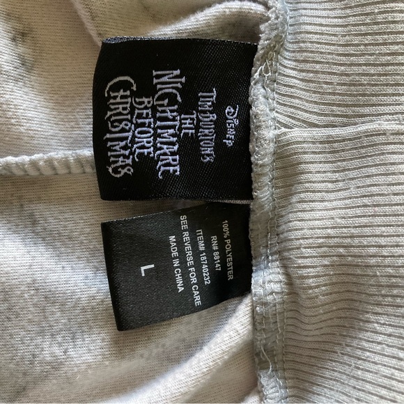 The Nightmare Before Christmas Pajama Pants Lounge Sleepwear Light Gray Black L - Picture 3 of 5